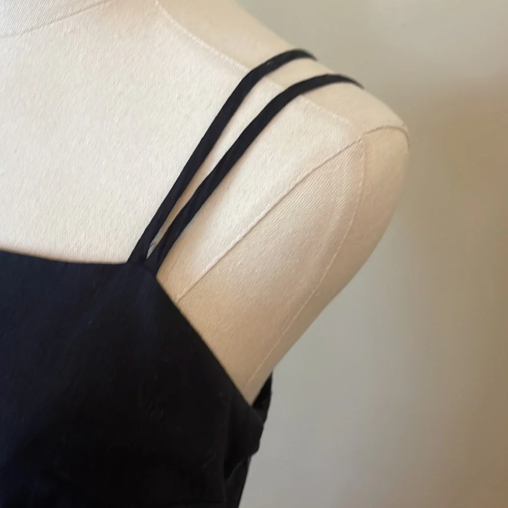 H&M Black Linen Shift Dress Medium - Picture 4 of 6